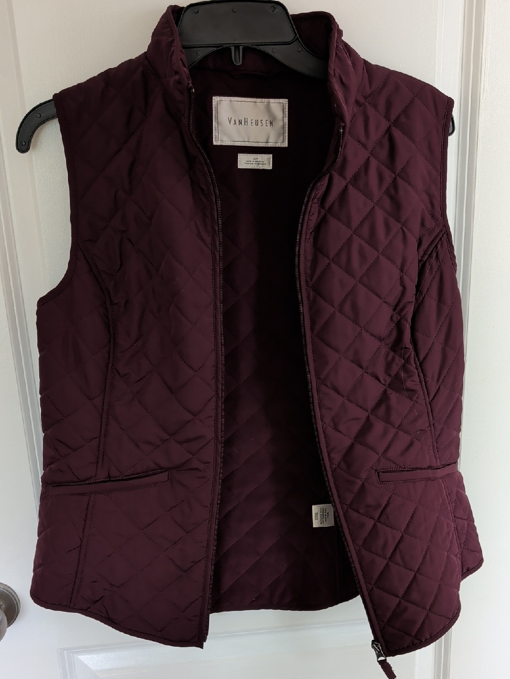 Van Heusen Quilted Plum Sleeveless Vest